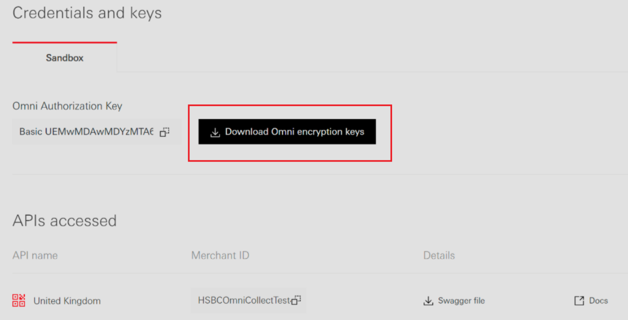 Download the testing key bundle